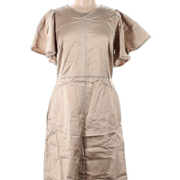 Banana Republic Flutter Sleeve Gold dress 6 - Picture 2 of 13